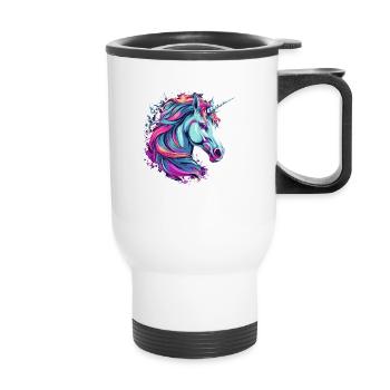 Licorne - Tasse isotherme avec poignée - blanc - Devant