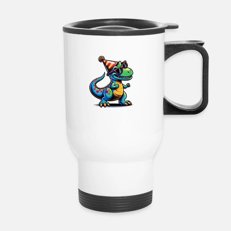 Party Dino - Thermobecher mit Tragegriff - Weiß