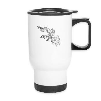 Raspberry - Thermal mug with handle - white - Front