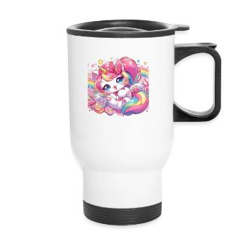 unicorn kitty - Tasse isotherme avec poignée - blanc - Devant