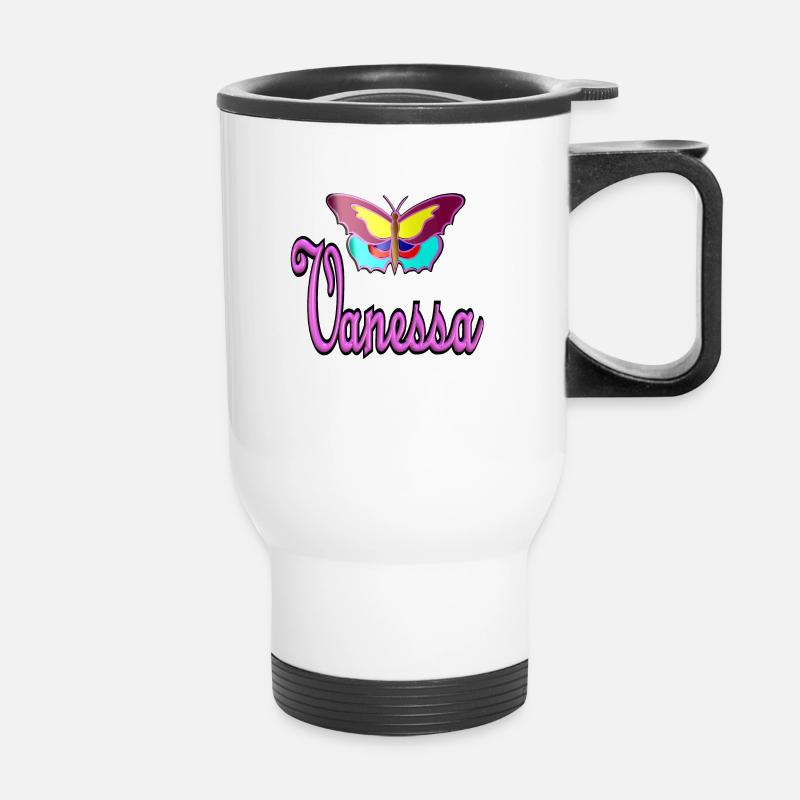 Vanessa2 - Thermal mug with handle - white