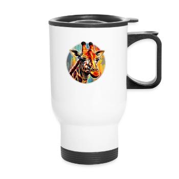 Giraffe Head - Thermal mug with handle - white - Front