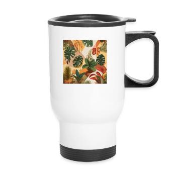 Célébration de la Biodiversité Tropicale - Tasse isotherme avec poignée - blanc - Devant