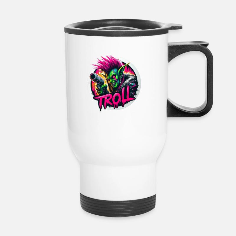 Punk troll - Tasse isotherme avec poignée - blanc