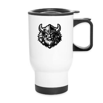 Mächtiger Wikingerkrieger Version 5 - Thermobecher mit Tragegriff - Weiß - Vorne