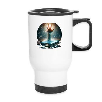 Immersing in the digital world - Thermal mug with handle - white - Front