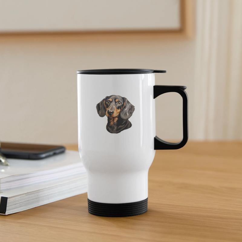 Dackel oder Dachshund Thermobecher mit Tragegriff
