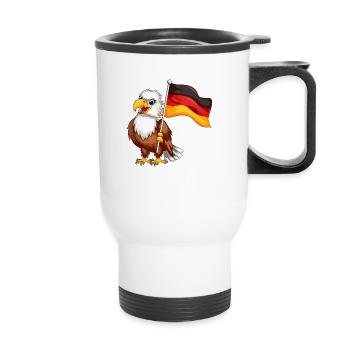 Deutschland Adler Germany Flag Eagle Fußball - Thermobecher mit Tragegriff - Weiß - Vorne
