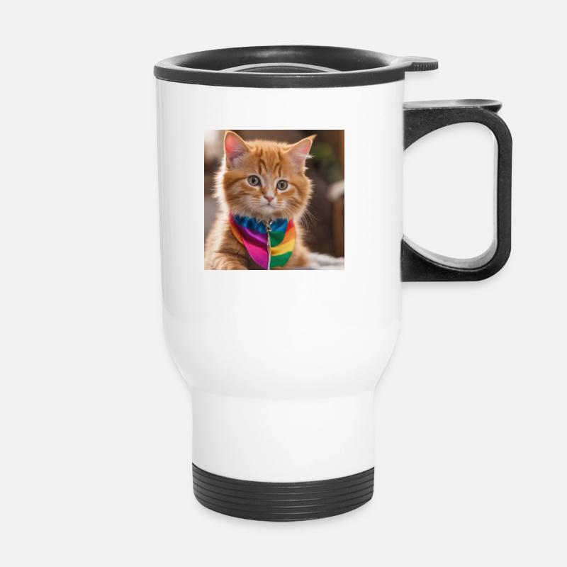 pride kitten - Thermal mug with handle - white