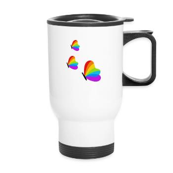 Pride Butterflies - Thermal mug with handle - white - Front