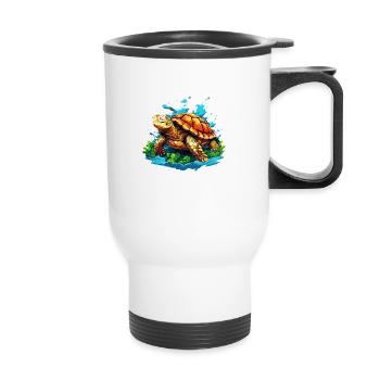 Cool Turtle - Thermal mug with handle - white - Front
