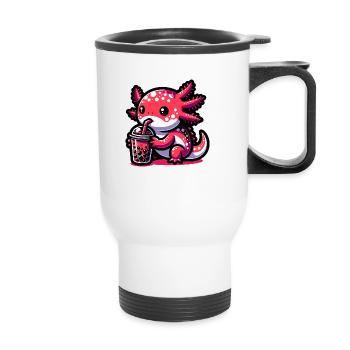 Bubble Tea Axolotl Boba Tea Kawaii Cadeau - Tasse isotherme avec poignée - blanc - Devant