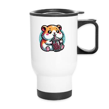 Bubble Tea Hamster Boba Tea Kawaii Cadeau - Tasse isotherme avec poignée - blanc - Devant