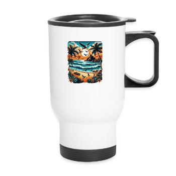 Summertime feeling - Thermobecher mit Tragegriff - Weiß - Vorne