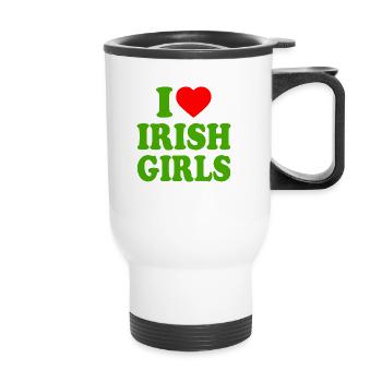 I love irish girls - Tasse isotherme avec poignée - blanc - Devant