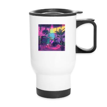 plants and music - high quality fashion print - Thermal mug with handle - white - Front