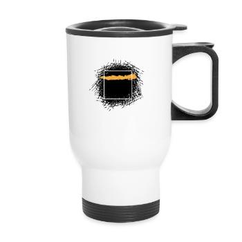Abstract Kaaba - Thermobecher mit Tragegriff - Weiß - Vorne