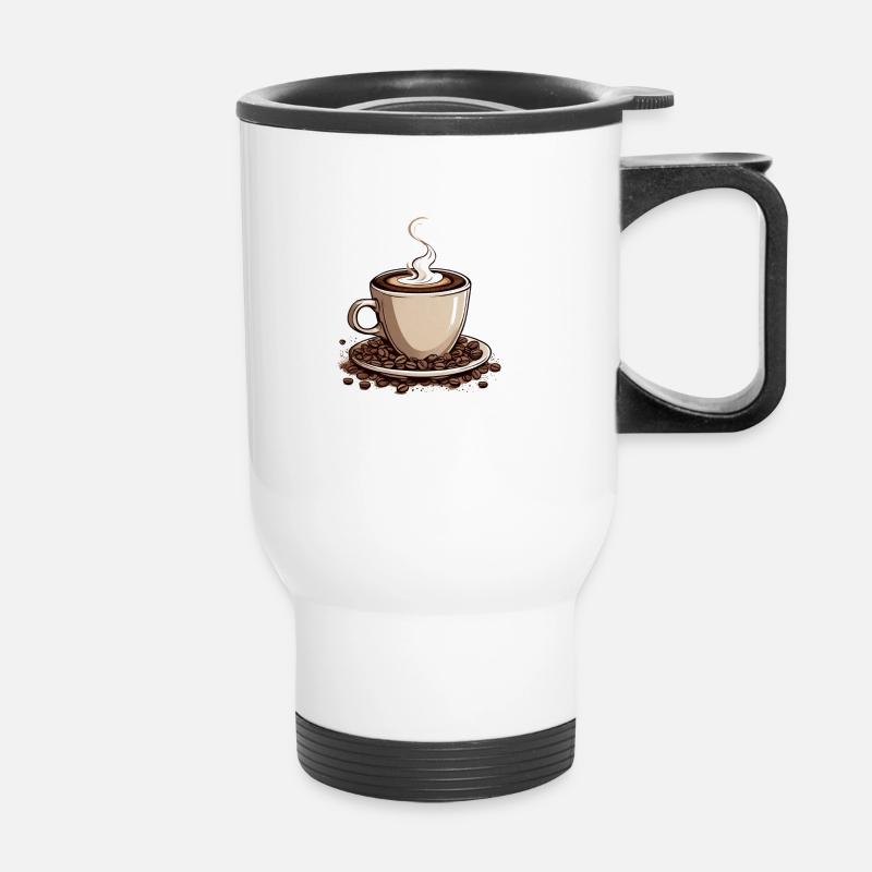 Coffee Cappucciono Morning Grouches - Thermal mug with handle - white