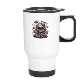 Totenkopf mit Pilze - Thermobecher mit Tragegriff - Weiß - Vorne