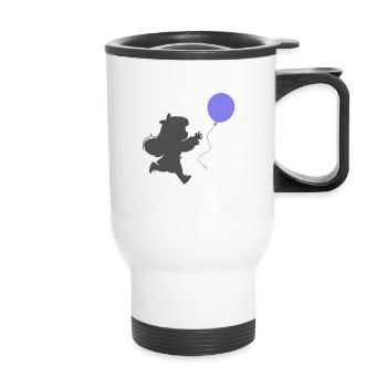 Fille avec un ballon - Tasse isotherme avec poignée - blanc - Devant