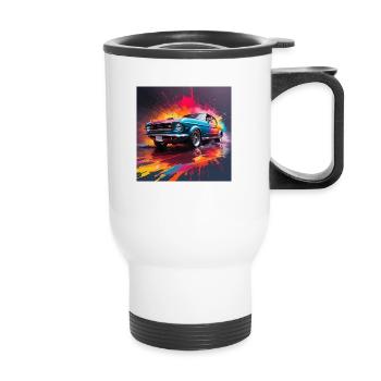 Voiture - Tasse isotherme avec poignée - blanc - Devant