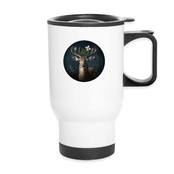 Vert cerf - Tasse isotherme avec poignée - blanc - Devant