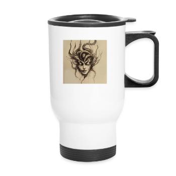 Masque ancien - Tasse isotherme avec poignée - blanc - Devant