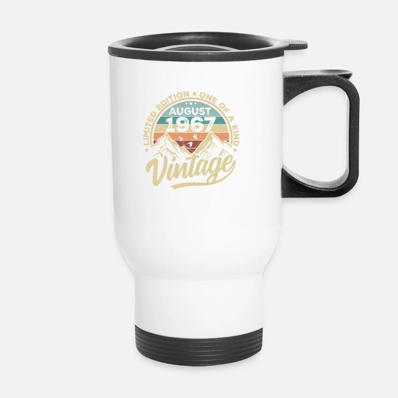Geburtstag August 1967 Geburtstagsgeschenk August - Thermobecher mit Tragegriff - Weiß