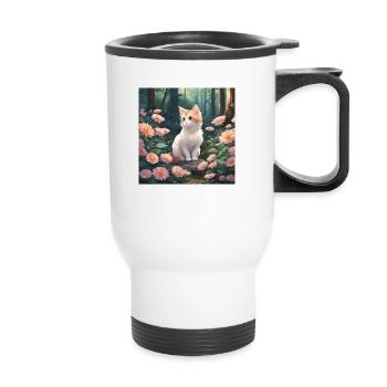 Cat - Thermobecher mit Tragegriff - Weiß - Vorne
