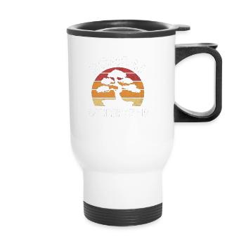 Bonsai Whisperer Vintage Sunset - Thermobecher mit Tragegriff - Weiß - Vorne