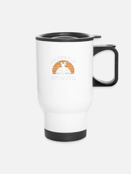 Le golf est mon superpouvoir Vintage Sunset - Tasse isotherme avec poignée - blanc