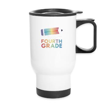 Hello Fourth Grade - Thermal mug with handle - white - Front