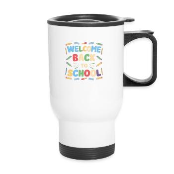 Bienvenue à l’école - Tasse isotherme avec poignée - blanc - Devant