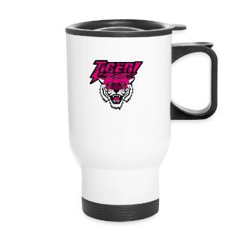 Pion Tigre Panko rose 3 - Tasse isotherme avec poignée - blanc - Devant