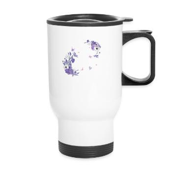 The Purple Floral Bride - Thermal mug with handle - white - Front