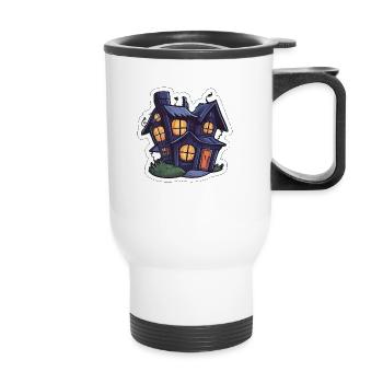 Mignon Autocollant Maison Hantée - Tasse isotherme avec poignée - blanc - Devant