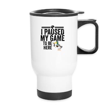 Lustiges Geschenk für Gamer Gaming Videospiele - Thermobecher mit Tragegriff - Weiß - Vorne
