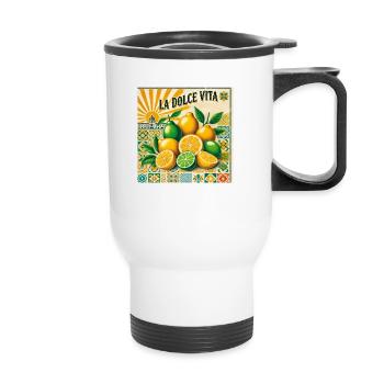 La Dolce Vita - Tasse isotherme avec poignée - blanc - Devant