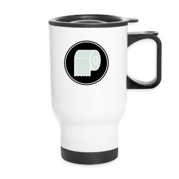 Papier toilette Icône de papier toilette - Tasse isotherme avec poignée - blanc - Devant