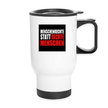 Human rights instead of right-wing people - Thermal mug with handle - white - Front