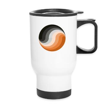 The encircled vagu - Thermal mug with handle - white - Front