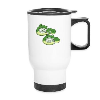 Croco affamé - Tasse isotherme avec poignée - blanc - Devant