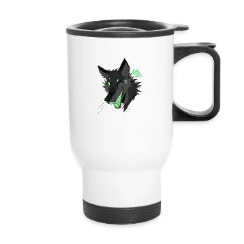 Fox Laughter - Black - Thermal mug with handle - white - Front
