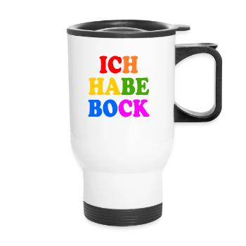 Ich habe bock - Thermobecher mit Tragegriff - Weiß - Vorne