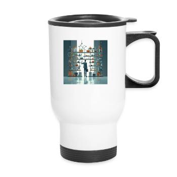 drachenqodeLIE - Thermobecher mit Tragegriff - Weiß - Vorne