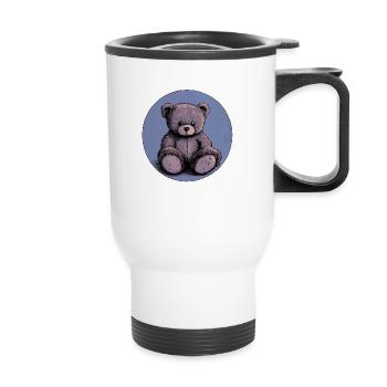 Vintage Teddy: Kuschelige Nostalgie! - Thermobecher mit Tragegriff - Weiß - Vorne