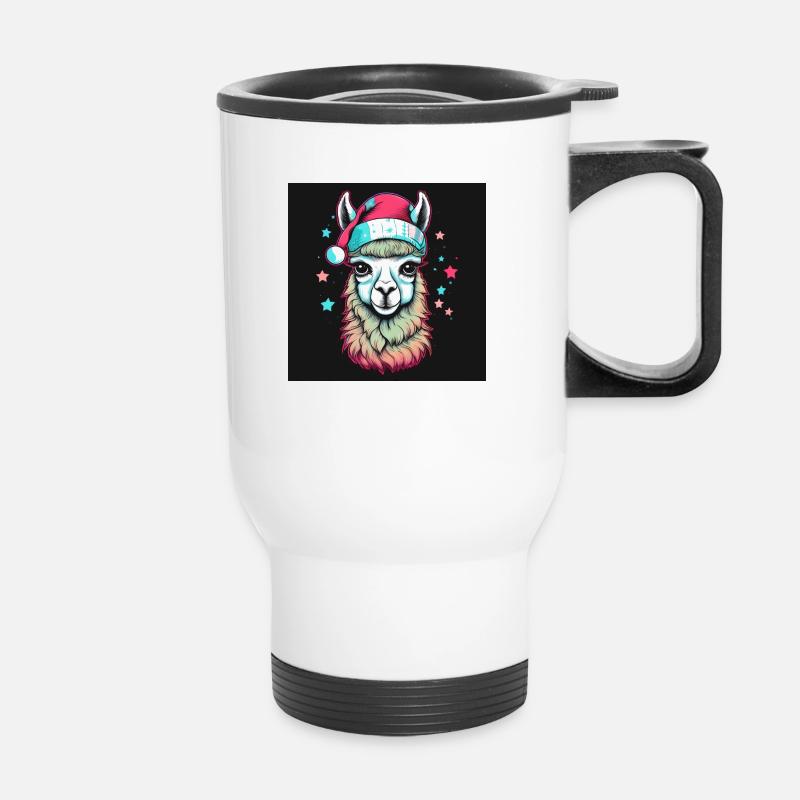 X-Mas Alpaka - Thermobecher mit Tragegriff - Weiß
