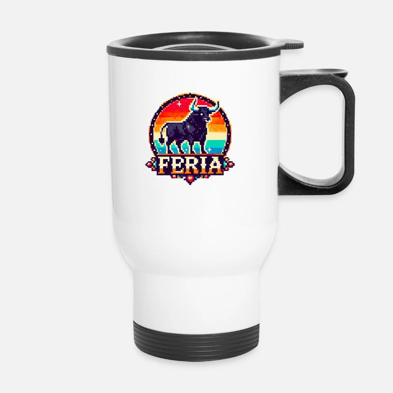 Vintage Bull Feria - Thermobecher mit Tragegriff - Weiß