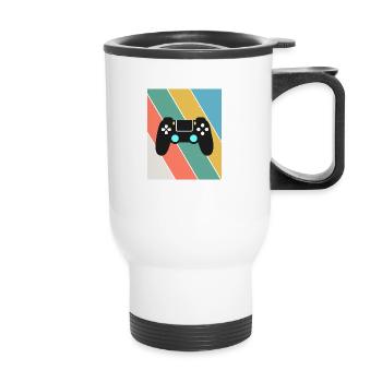 Vintage Retro Gaming Controller - Thermobecher mit Tragegriff - Weiß - Vorne