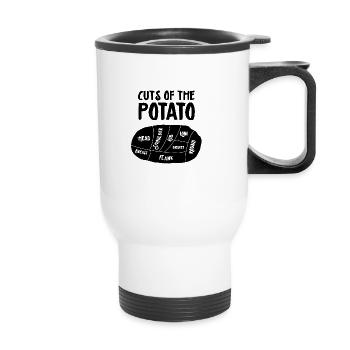 Cuts of the potato - Thermal mug with handle - white - Front